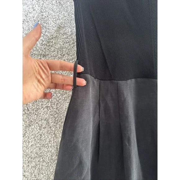 TED BAKER Tabbiaa Off The Shoulder Linen Blend Wide Leg Jumpsuit Size 6 XL/14 - Picture 8 of 16